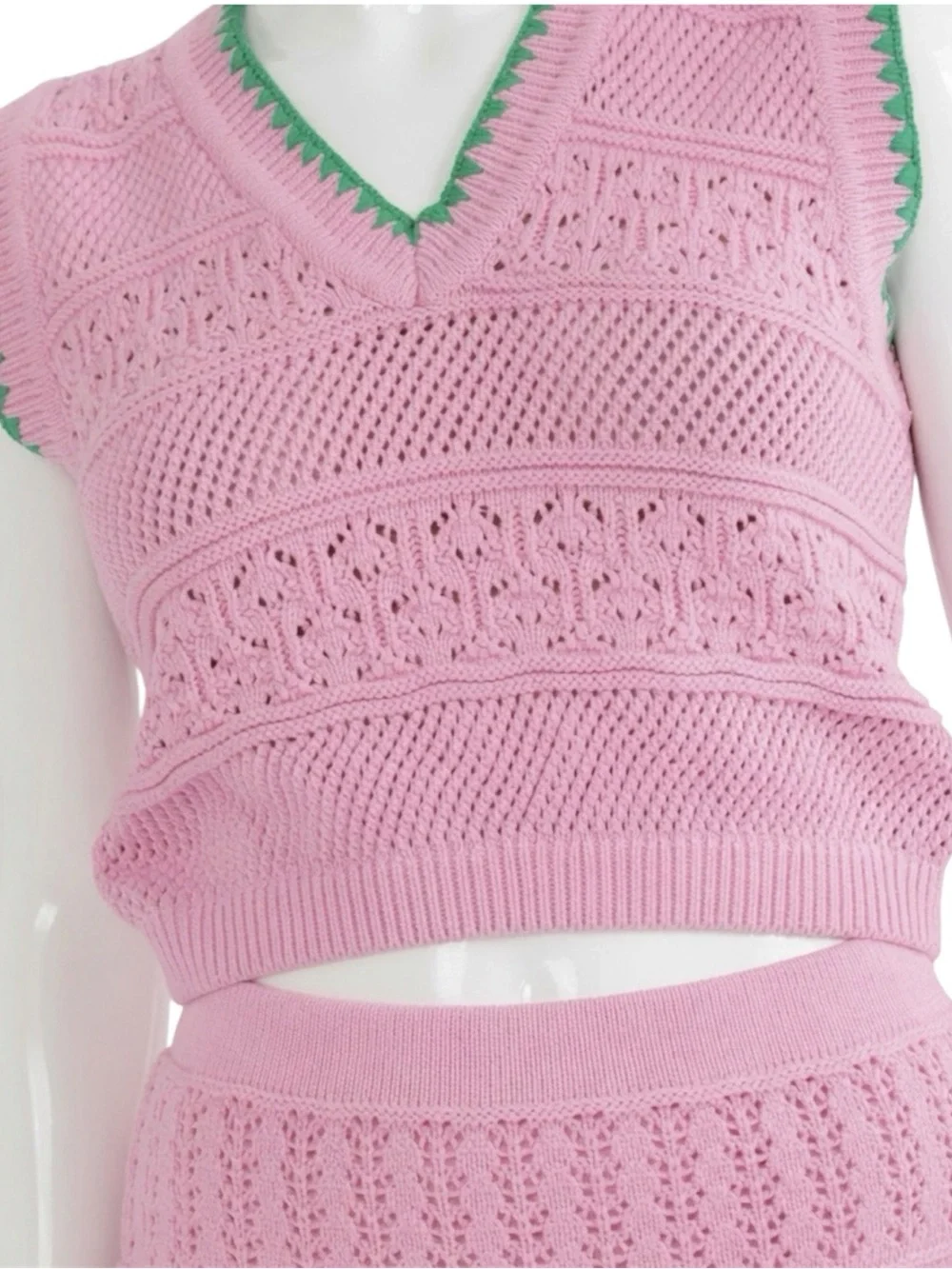 STRUT & BOLT two piece crochet skirt set size S M L